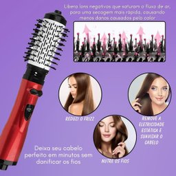 Escova Giratória 360 Modeladora Vermelha 110v - 4