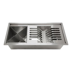 Calha Canal Organizador Gourmet Úmida Escorredor Inox 37,5 X 18 - Tubrax