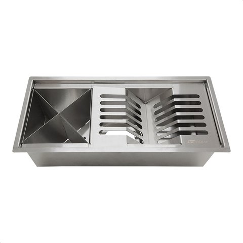 Calha Canal Organizador Gourmet Úmida Escorredor Inox 37,5 X 18 - Tubrax
