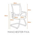 Ver imagem 4 de Kit 6 Cadeiras Escritório Interlocutor Fixa Tela Mesh Manchester Preto