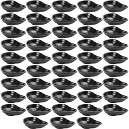 48 Molheiras de Melamina Profissional 60ml Gota Black para Servir Molhos Caldas Restaurante - 1