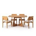 Ver imagem 2 de Kit Mesa de Jantar Paineira 140 cm e 4 Cadeiras Jandaia CabeCasa MadeiraOriginals Bege/Amêndoa