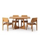 Ver imagem 2 de Kit Mesa de Jantar Paineira 140cm e 4 Cadeiras Jandaia CabeCasa MadeiraOriginals Marrom/Amendoa