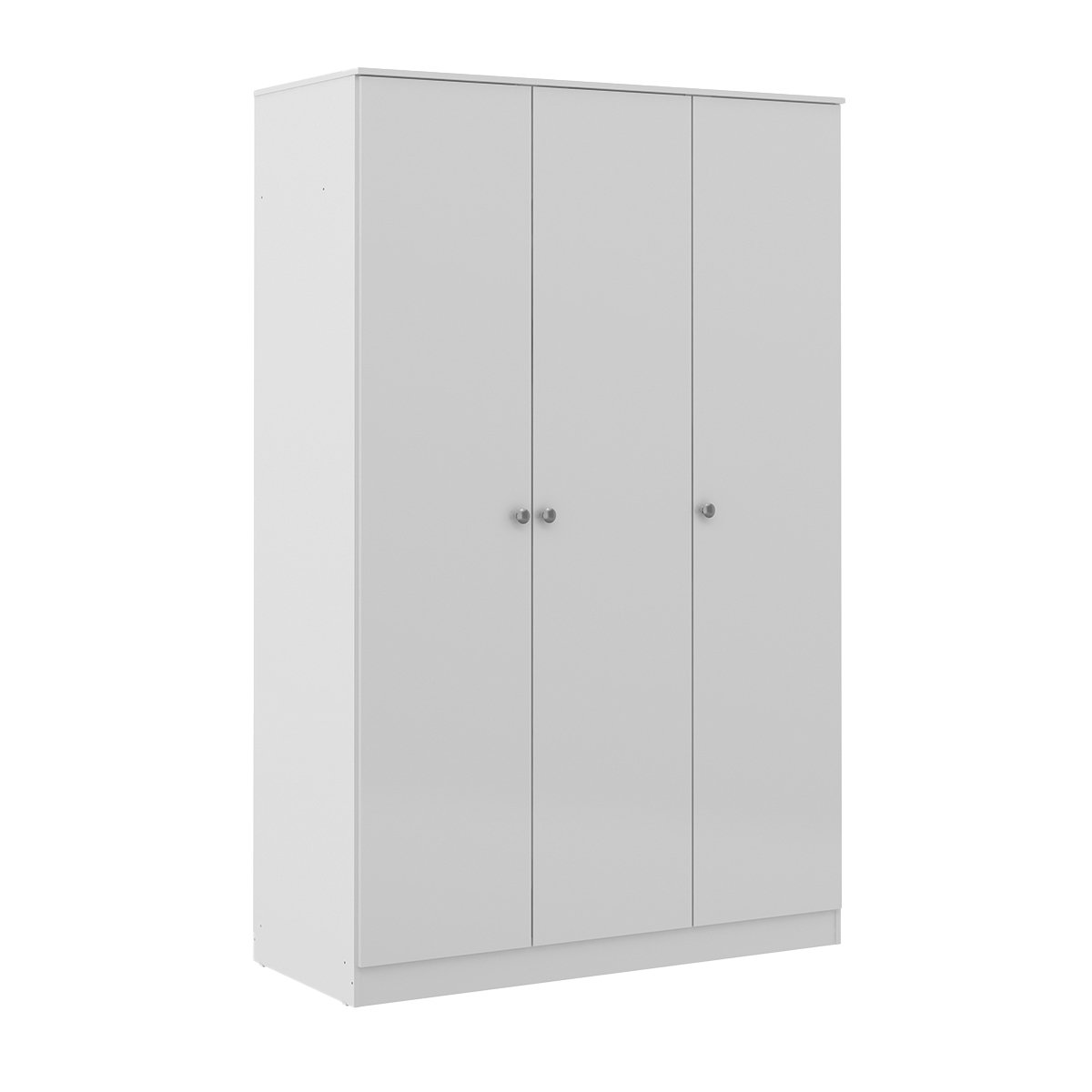 Roupeiro Branco com 3 Portas 2 Cabideiros 112x175cm Branco 6503