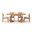 Ver imagem 2 de Kit Mesa de Jantar Paineira 180cm e 4 Cadeiras Jandaia CabeCasa MadeiraOriginals Bege/Amêndoa