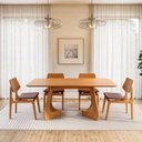 Ver imagem 1 de Kit Mesa de Jantar Paineira 180cm e 4 Cadeiras Jandaia CabeCasa MadeiraOriginals Marrom/Caramelo/Amê