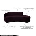 Ver imagem 3 de Sofá Decorativo 3 Lugares 210cm Abby Encosto Esquerdo Curvo Veludo Uva G15 - Gran Belo