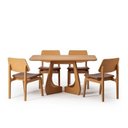 Ver imagem 2 de Kit Mesa de Jantar Paineira 140cm e 4 Cadeiras Jandaia CabeCasa MadeiraOriginals Marrom/Caramelo/Amê