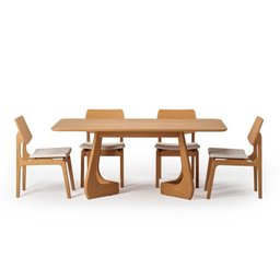 Kit Mesa de Jantar Paineira 180cm e 4 Cadeiras Jandaia Cabecasa Madeiramadeira - 2