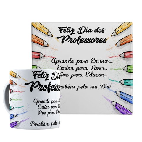Kit Canecas e Azulejo Personalizadas Dia Dos Professores
