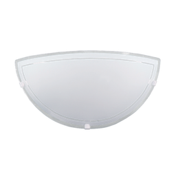 Luminária Aplique Base Metálica Meia Lua 1xe27 C/ Vidro Branco - 1