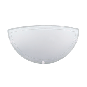 Luminária Aplique Base Metálica Meia Lua 1xe27 C/ Vidro Branco