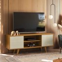 Ver imagem 1 de Rack Bancada para TV 55" 136cm com Pés Torneado Cumaru e Opala Madetec Móveis