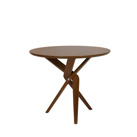 Mesa Redonda Santorini 90 cm Madeira Maciça Tampo Laminado Cinamomo Mel