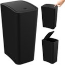 Ver imagem 1 de Lixeira Cesto de Lixo 8l com Tampa Click Retangular Banheiro Cozinha | Astra - Preto