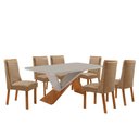 Ver imagem 2 de Mesa de Jantar Yasmin 180cm Tampo MDF Copo com 6 Cadeiras Carolina