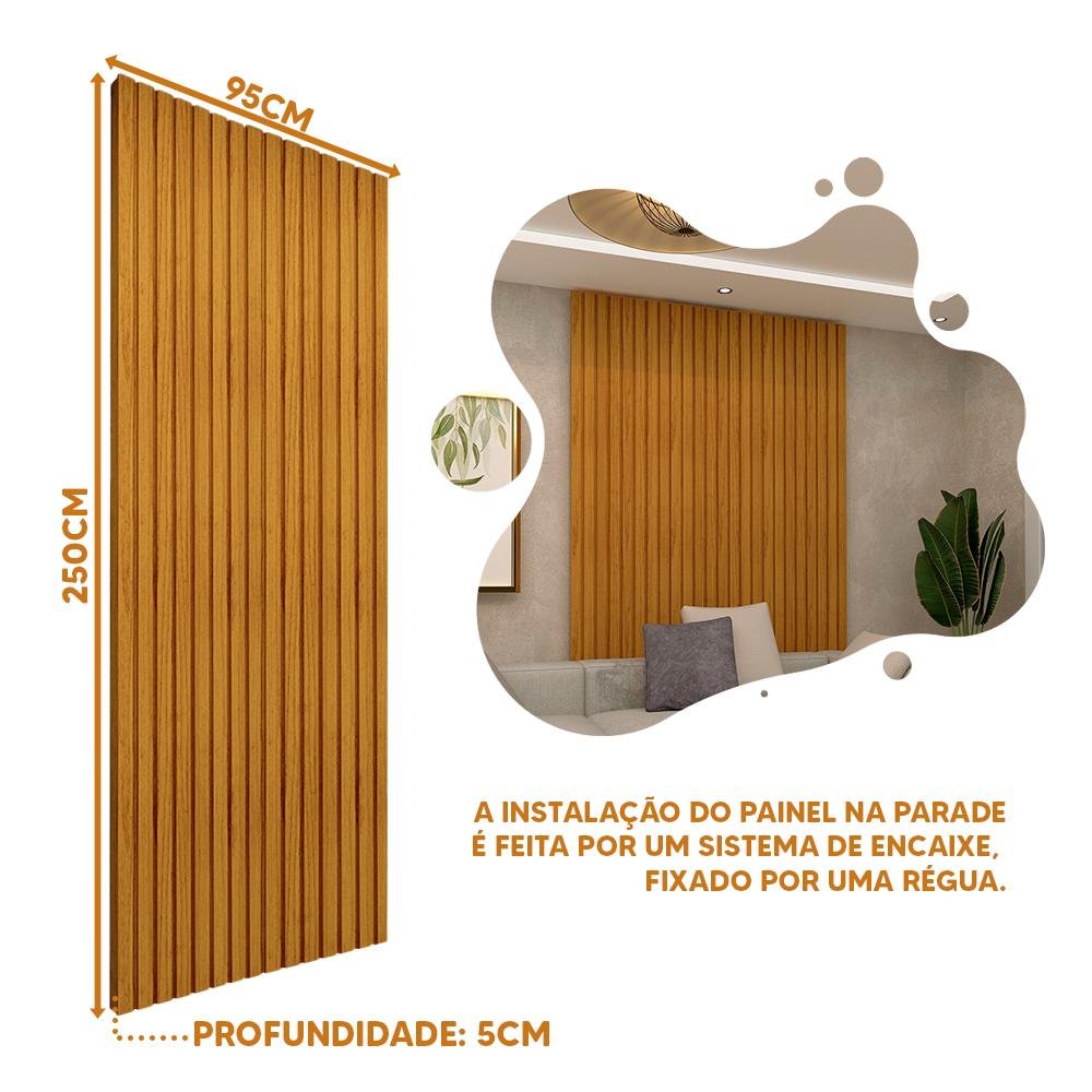 Placa Decorativa Ripada 95 Cm X 250 Cm 100% Mdf Naturale Notório Jm Móveis - 4