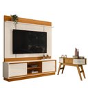 Ver imagem 1 de Estante Home Theater Siena sem Pés com Aparador Estoril Cinamomo Off White - Madetec
