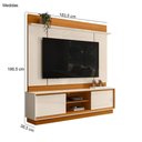 Ver imagem 3 de Estante Home Theater Siena sem Pés com Aparador Estoril Cinamomo Off White - Madetec