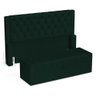 Cabeceira e Calçadeira Báu King Size Atena 195cm Capitonê Veludo Verde Escuro - Desk Design - 1