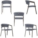 Ver imagem 5 de 4 Cadeiras Atenas Tricô Náutico e Alumínio com Proteção Uv para Varanda, Cozinha, Área, Jardim - Pin