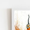 Ver imagem 2 de Mulher Vestido Laranja Arte Quadro Moldura Branca 60x40cm