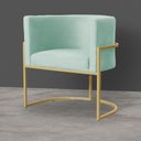 Ver imagem 4 de Poltrona Decorativa Dourada Base de Metalon 7decormoveis Veludo Acqua