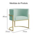 Ver imagem 5 de Poltrona Decorativa Dourada Base de Metalon 7decormoveis Veludo Acqua