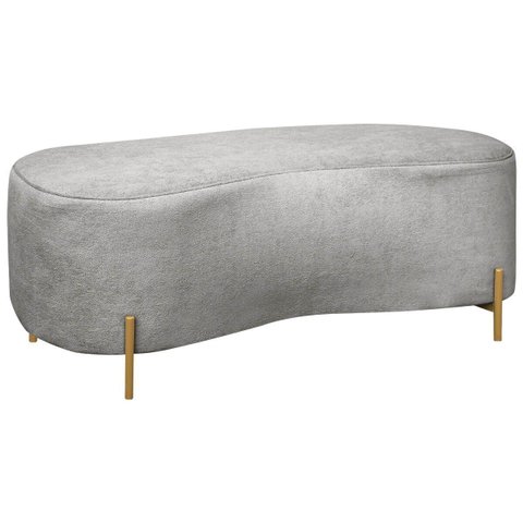 Puff Recamier Orgânico Maitê 1mt Quarto Loja Bouclê Cinza Claro