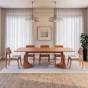 Ver imagem 1 de Kit Mesa de Jantar Paineira 240cm e 5 Cadeiras Jandaia CabeCasa MadeiraOriginals Bege/Amêndoa