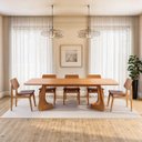 Ver imagem 1 de Kit Mesa de Jantar Paineira 240cm e 5 Cadeiras Jandaia CabeCasa MadeiraOriginals Marrom/Caramelo/Amêndoa