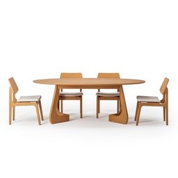 Kit Mesa de Jantar Oval Paineira 210cm e 4 Cadeiras Jandaia CabeCasa MadeiraMadeira - 2