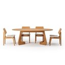 Ver imagem 2 de Kit Mesa de Jantar Oval Paineira 210cm e 4 Cadeiras Jandaia CabeCasa MadeiraOriginals Bege/Amendoa