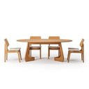 Ver imagem 2 de Kit Mesa de Jantar Oval Paineira 210cm e 4 Cadeiras Jandaia CabeCasa MadeiraOriginals Bege/Amendoa