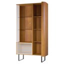 Ver imagem 4 de Cristaleira Porta de Vidro 92cm Orgânica Pé Metal Sindy Nature Z56 - Mpozenato