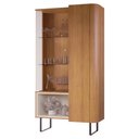 Ver imagem 2 de Cristaleira Porta de Vidro 92cm Orgânica Pé Metal Sindy Nature Z56 - Mpozenato