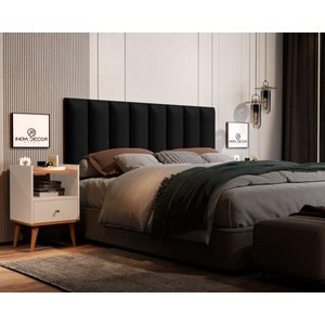 Cabeceira De Cama Box Módulo Estofado 60x20 - Corino Preto