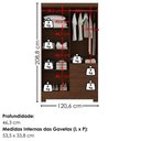 Ver imagem 3 de Guarda Roupa Solteiro 4 Portas com Espelho Primor 121x209 cm Jacaranda Zanz