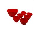 Ver imagem 1 de Conjunto de Bowls Sobremesa Tigela Saladeira Pote 7 Peças Vermelho Dehaus