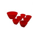 Ver imagem 2 de Conjunto de Bowls Sobremesa Tigela Saladeira Pote 7 Peças Vermelho Dehaus