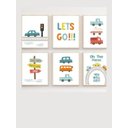 Ver imagem 1 de Kit 6 Quadros Decorativos Infantil Carros No2