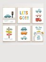 Ver imagem 1 de Kit 6 Quadros Decorativos Infantil Carros No2