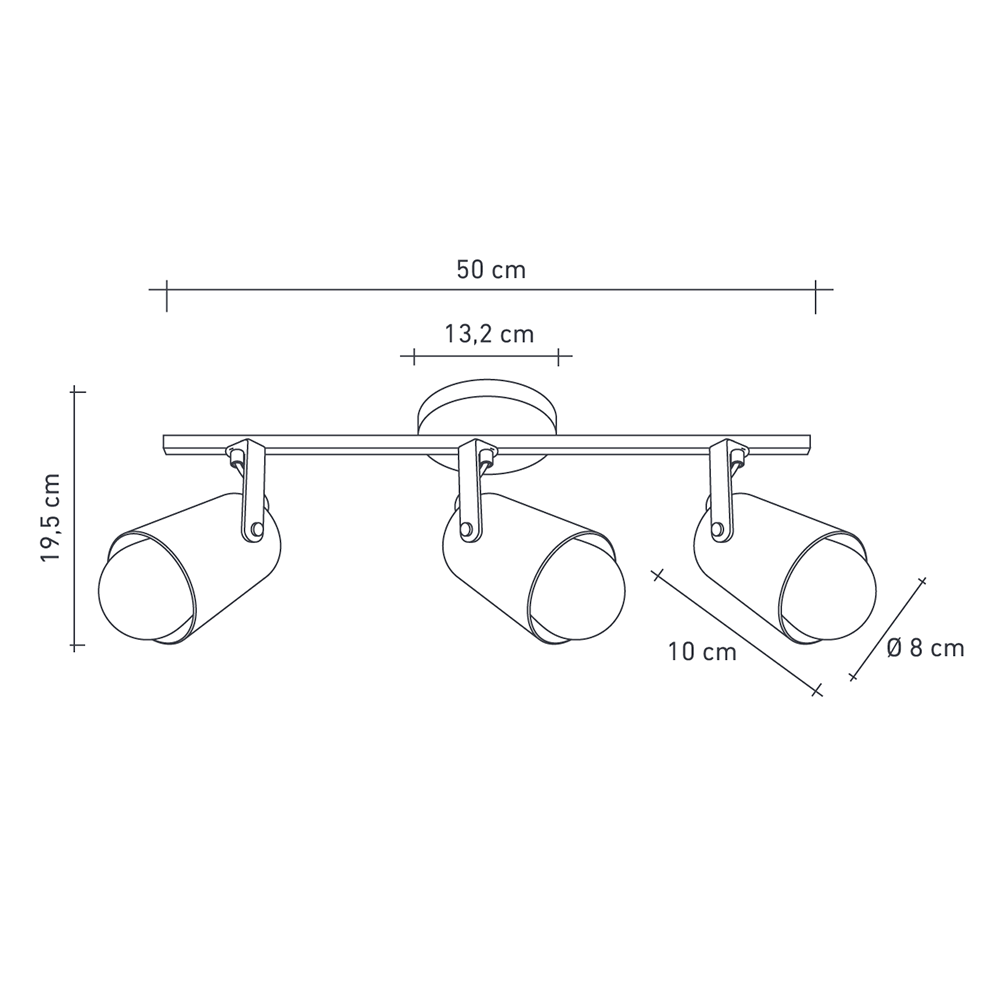 Luminária de Teto Spot Trilho Direcionável Fokus 3 Lâmpadas E27 Moderno Bivolt Cobre - 2