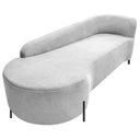Ver imagem 3 de Divã Recamier Orgânico França 200cm Lado Esq Pés Metal Preto Bouclé Branco