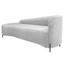 Ver imagem 4 de Divã Recamier Orgânico França 200cm Lado Esq Pés Metal Preto Bouclé Branco