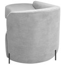 Ver imagem 5 de Divã Recamier Orgânico França 200cm Lado Esq Pés Metal Preto Bouclé Branco
