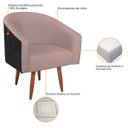 Ver imagem 7 de Kit 02 Poltronas Luiza Pés Palito Factor Preto e Linho - ADJ Decor