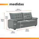 Ver imagem 5 de Conjunto de Sofá 2 e 3 Lugares Bertioga Veludo Cinza Luizzi