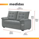 Ver imagem 4 de Conjunto de Sofá 2 e 3 Lugares Bertioga Veludo Cinza Luizzi