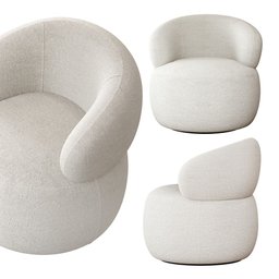 Poltrona Orgânica Atemporal Base Giratória Eloah Bouclé Italiano Off White - 2